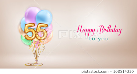Festive birthday illustration with balloons 108514330