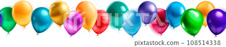 Festive birthday banner with balloons 108514338
