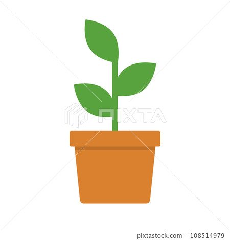 Flowerpot and plant icon. vector. 108514979