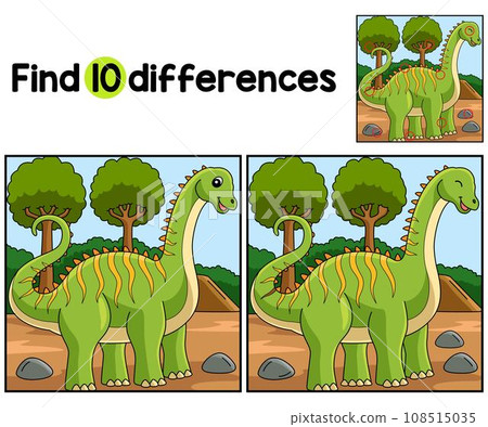 Diplodocus Dinosaur Find The Differences 108515035