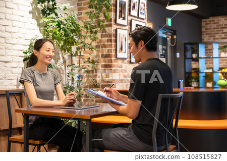 Sports gym membership information reception 108515827