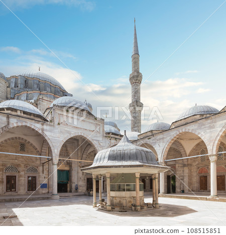 Courtyard of Sehzade Mosque, a 16th century Ottoman mosque built by Suleiman the Magnificent, Fatih, Istanbul, Turkey Courtyard of Sehzade Mosque, a 16th century Ottoman mosque built by Suleiman the Magnificent, Fatih, Istanbul, Turkey 108515851