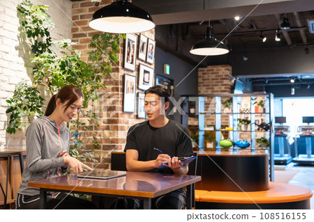 Sports gym membership information reception Sports gym membership information reception 108516155