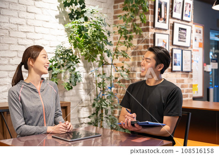 Sports gym membership information reception 108516158