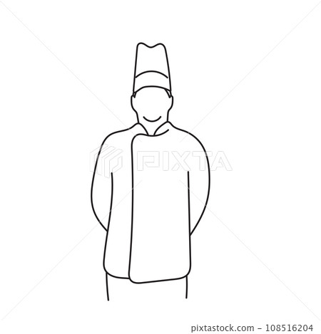 male chef standing illustration vector hand drawn isolated on white background male chef standing illustration vector hand drawn isolated on white background 108516204
