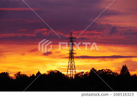 Evening view with a steel tower 108516323