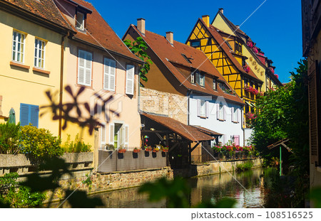 Summer view of Little Venice quarter in Colmar on banks of canal, France Summer view of Little Venice quarter in Colmar on banks of canal, France 108516525