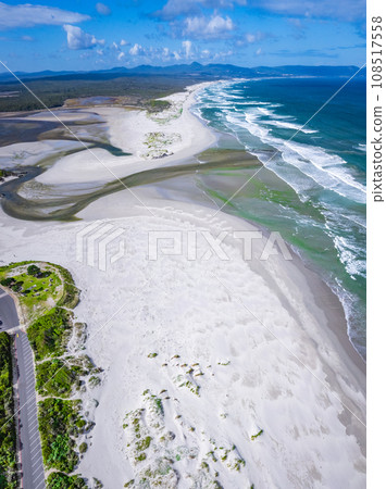 Aerial view of Grotto beach in Hermanus, South Africa Aerial view of Grotto beach in Hermanus, South Africa 108517558