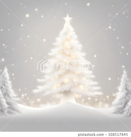 Christmas background material - white Christmas tree square for SNS Christmas background material - white Christmas tree square for SNS 108517845