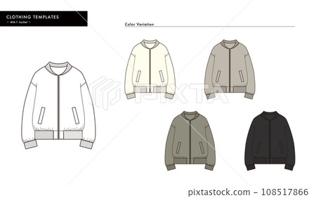 MA-1 外套束腰圖案插畫模板時尚色彩變化布料 108517866