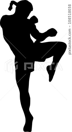 The Muay Thai Silhouette for martial arts or sport concept. The Muay Thai Silhouette for martial arts or sport concept. 108518038