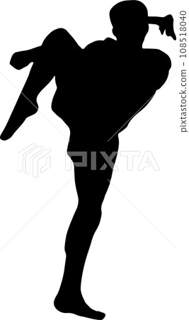 The Muay Thai Silhouette for martial arts or sport concept. The Muay Thai Silhouette for martial arts or sport concept. 108518040