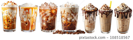Iced Coffee Mocha Latte Americano Espresso Cappuccino 108518567