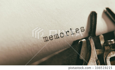 English vocabulary written on an old typewriter. English vocabulary written on an old typewriter. 108519215