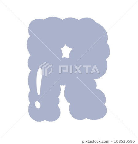 Alphabet Cloud Bubble Cute Typography pastel colorful Trendy Retro Y2k childish for birthday nursery baby shower 108520590