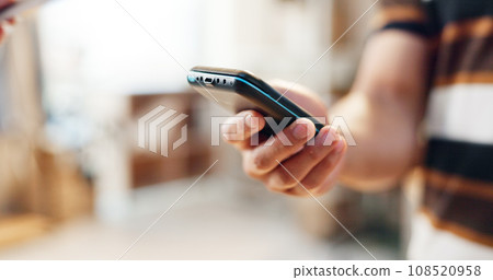 Closeup, man and machine with payment, business and transaction with connection, network and ecommerce. Person, hand and employee with transfer, worker and entrepreneur with finance, app and economy Closeup, man and machine with payment, business and transaction with connection, network and ecommerce. Person, hand and employee with transfer, worker and entrepreneur with finance, app and economy 108520958