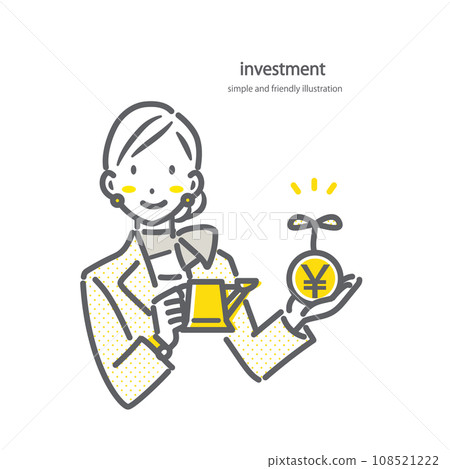 財務規劃師提供資產形成建議的簡單時尚的線條畫插圖。 108521222