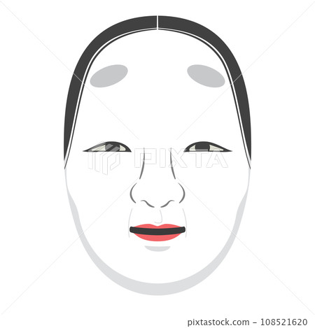 Noh mask small mask illustration color no line 108521620