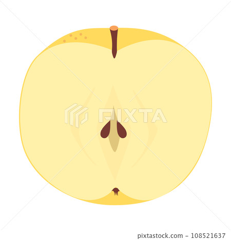 縱向切成兩半的梨橫切面的插圖，顏色，無線條 108521637
