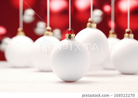 White Christmas ball on a red background 108522270