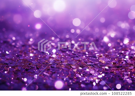 Purple sequins close-up, copy space 108522285
