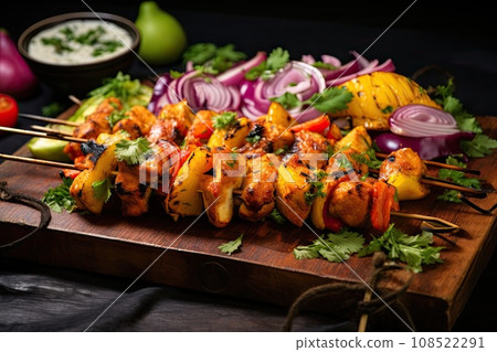 Chicken kebab North Indian cuisine 108522291