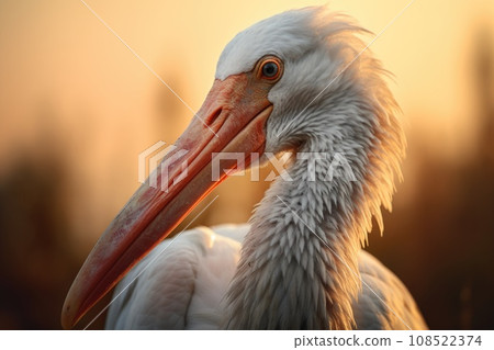 Portrait of a stork in autumn 108522374