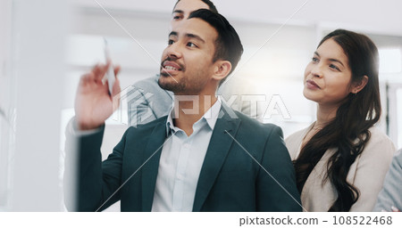 Businessman, coaching and presentation in team brainstorming, strategy or schedule planning at office. Business people or mentor talking to group in staff training, project plan or tasks at workplace Businessman, coaching and presentation in team brainstorming, strategy or schedule planning at office. Business people or mentor talking to group in staff training, project plan or tasks at workplace 108522468