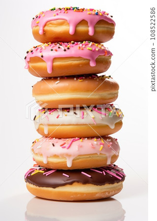 Delicious donuts isolated on a white background 108522586