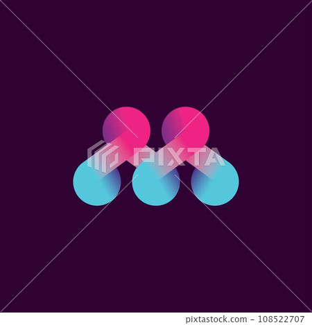 Abstract technology logo with letter M illustration vector template	 108522707