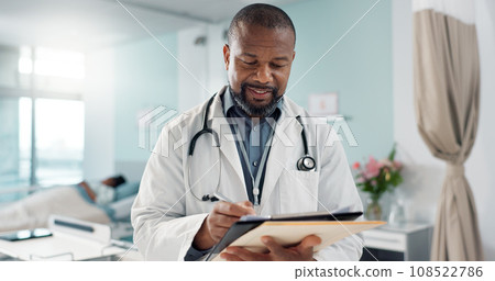 Internet, black man and doctor with a tablet, career or connection with online results, research or email. African person, worker or medical professional with tech, healthcare or career with website Internet, black man and doctor with a tablet, career or connection with online results, research or email. African person, worker or medical professional with tech, healthcare or career with website 108522786