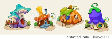 Fairytale tiny magic houses for gnomes and elves Fairytale tiny magic houses for gnomes and elves 108523165