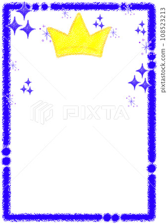Sparkling crown and crayon frame [A4, vertical] 108523213