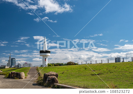 Water level observation station built in Yodogawa River Park Hirakata district Water level observation station built in Yodogawa River Park Hirakata district 108523272