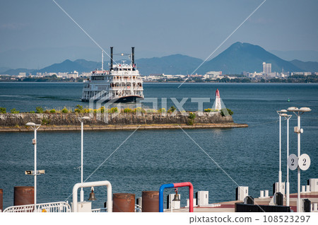 The tourist ship Michigan arriving at Otsu Port The tourist ship Michigan arriving at Otsu Port 108523297