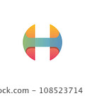 Colorful letter H logo design illustration vector template 108523714