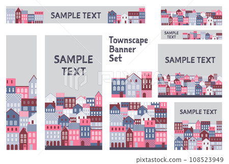 Banner set_European style townscape 108523949