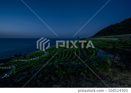 Tourist attractions in Oku-Noto | Illumination night view of the World Agricultural Heritage Site Shirome Senmaida | Sparkling ridges | Wajima City, Ishikawa Prefecture Tourist attractions in Oku-Noto | Illumination night view of the World Agricultural Heritage Site Shirome Senmaida | Sparkling ridges | Wajima City, Ishikawa Prefecture 108524303
