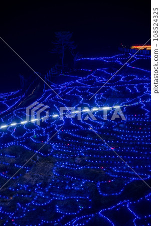 Tourist attractions in Oku-Noto | Illumination night view of the World Agricultural Heritage Site Shirome Senmaida | Sparkling ridges | Wajima City, Ishikawa Prefecture Tourist attractions in Oku-Noto | Illumination night view of the World Agricultural Heritage Site Shirome Senmaida | Sparkling ridges | Wajima City, Ishikawa Prefecture 108524325