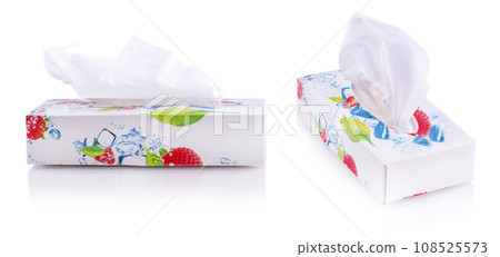 set of Tissue boxes of the flower isolated on white background set of Tissue boxes of the flower isolated on white background 108525573