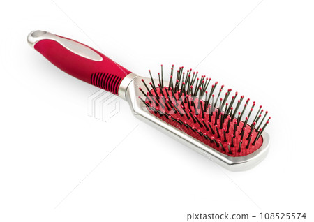Massage red comb isolated on white background Massage red comb isolated on white background 108525574