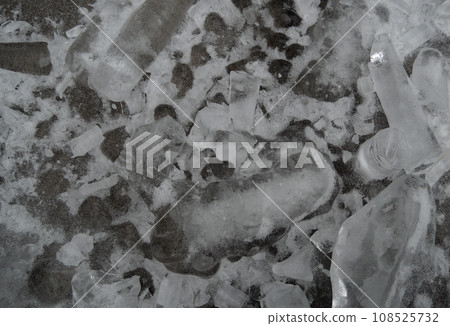 Shards Of Ice On A Frozen Surface Top View Texture Shards Of Ice On A Frozen Surface Top View Texture 108525732