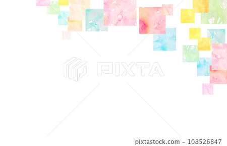 Colorful geometric pattern watercolor frame 108526847