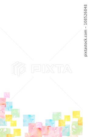 Colorful geometric pattern watercolor frame 108526848