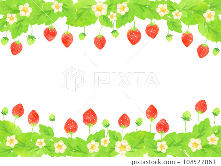 Cute strawberry frame illustration 108527061