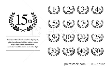 Vector illustration set of anniversary logos Vector illustration set of anniversary logos 108527484