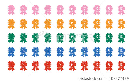Vector illustration set of numbered rosettes 108527489