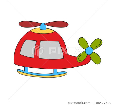 Helicopter Children Vector Doodle Template for Books Helicopter Children Vector Doodle Template for Books 108527609