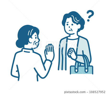 An elderly woman who does not recognize the faces of acquaintances An elderly woman who does not recognize the faces of acquaintances 108527952