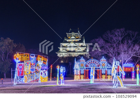 Osaka Castle Illuminage 2022 Illumination and Osaka Castle Tower 108529094